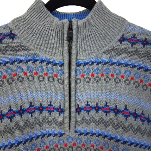 Men's Nautica 100% Cotton Knit Pullover Sweater Mock Neck Zip-Up Unisex - Picture 2 of 9